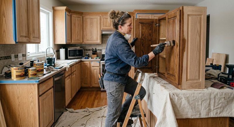 Built In Cabinetry Staining in Lafayette, IN