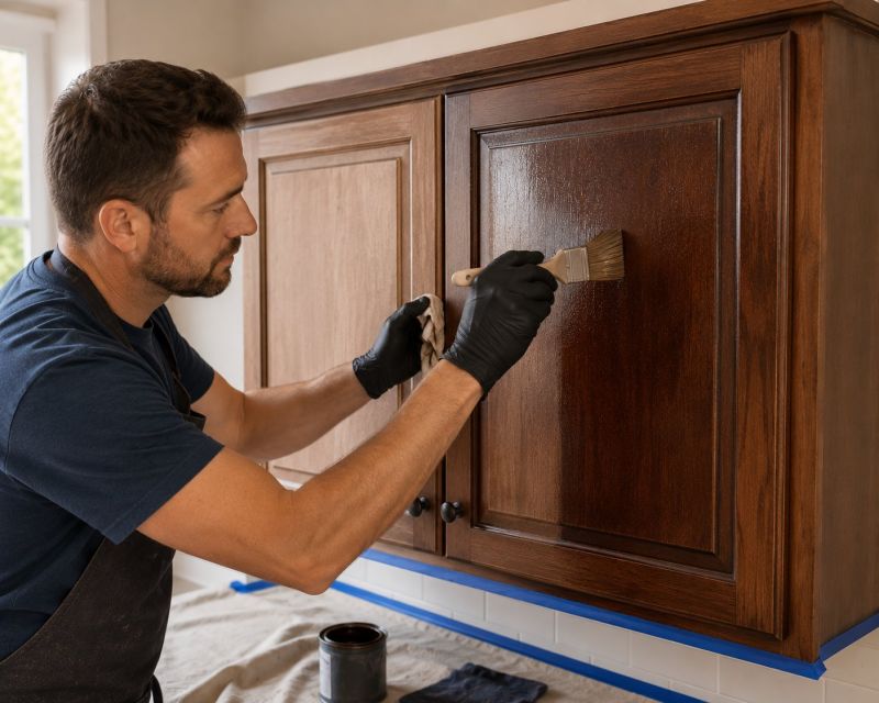 Wood Cabinet Staining in Terre Haute, IN